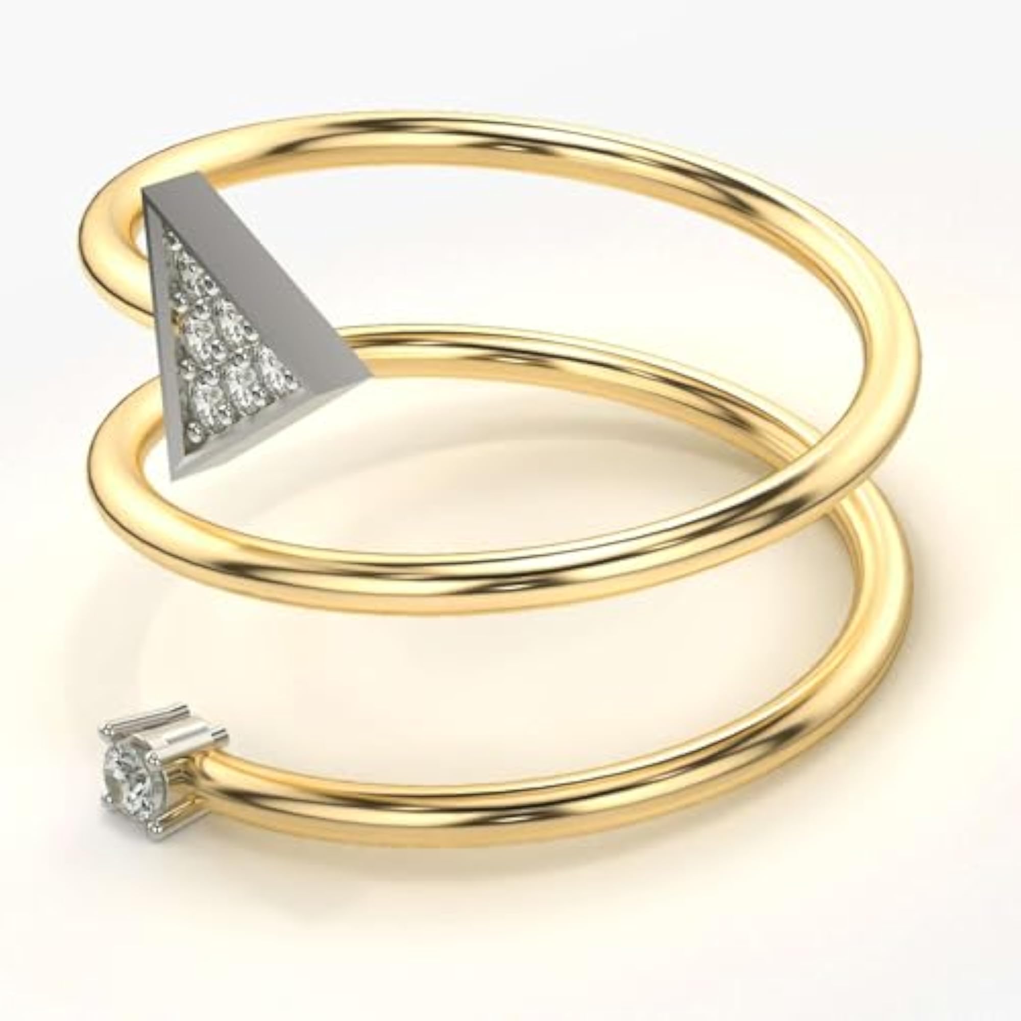 Women's Sterling Silver & Lab Grown Diamond 0.11cts Ring, Elegant